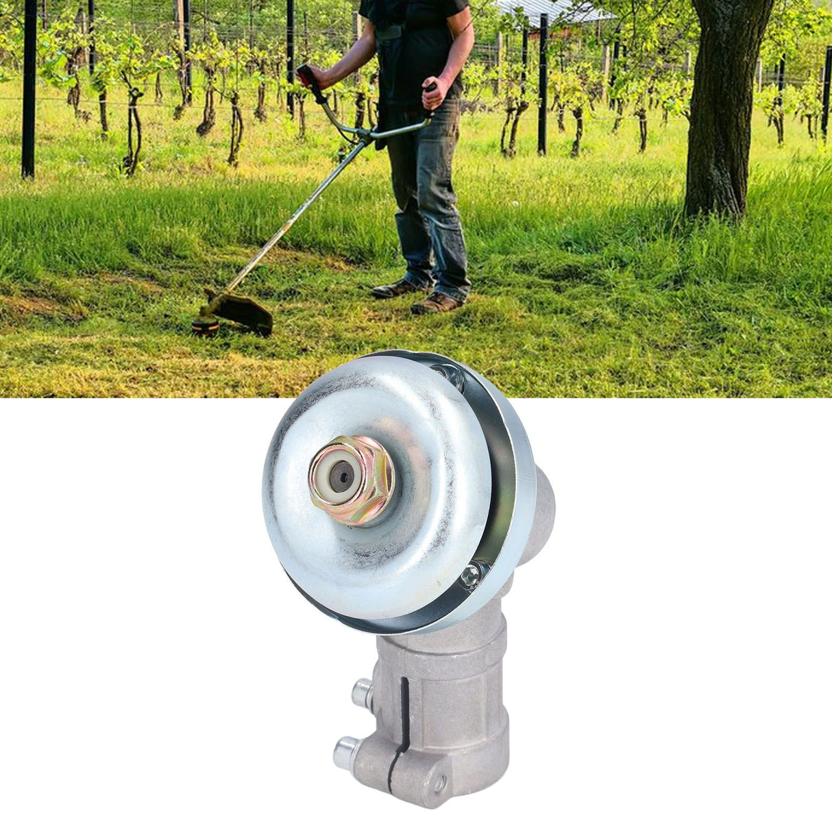 26mm/1.0in Diameter Lawn Mower Gear Head Universal Grass Trimmer Replace Gear Head for Land Reclamation Shrub Cutting