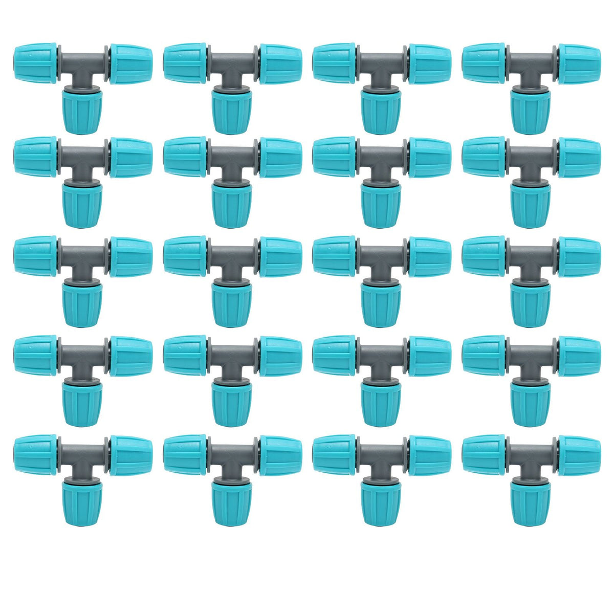 20PCS 16mm Tee Pipe Connector PE Irrigation Tubing Tee for Greenhouses Gardens Agriculture 9.3x6CM