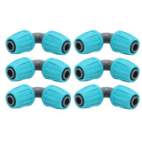 10PCS 16mm Lock Barbed Connector PE 90° Elbow Hose Joint Garden Agricultural Drip Irrigation Fitting - Top-Down View