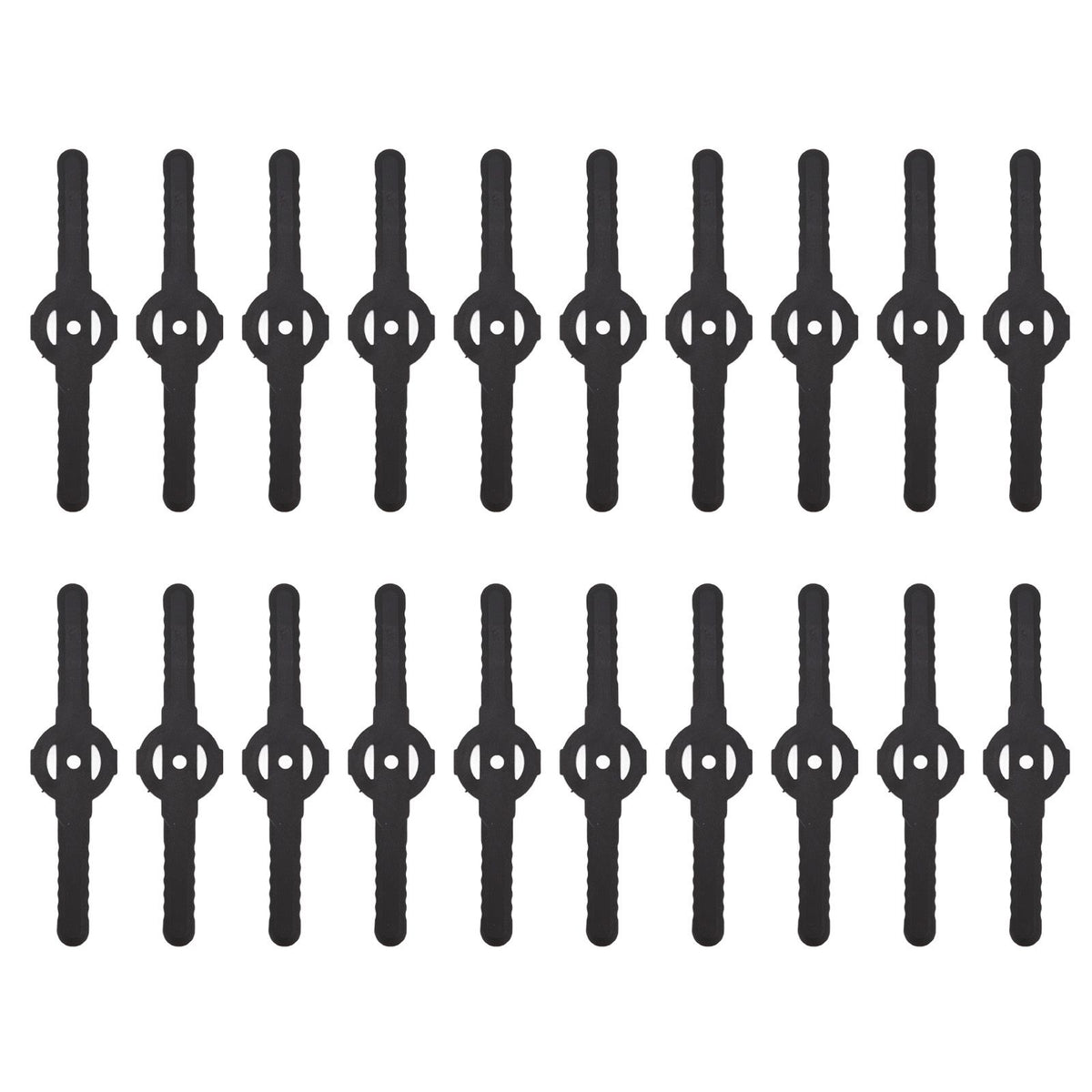 20Pcs Plastic Lawn Mower Blades Garden Electric Grass Trimmer Long Blade Trimmer Accessories Black