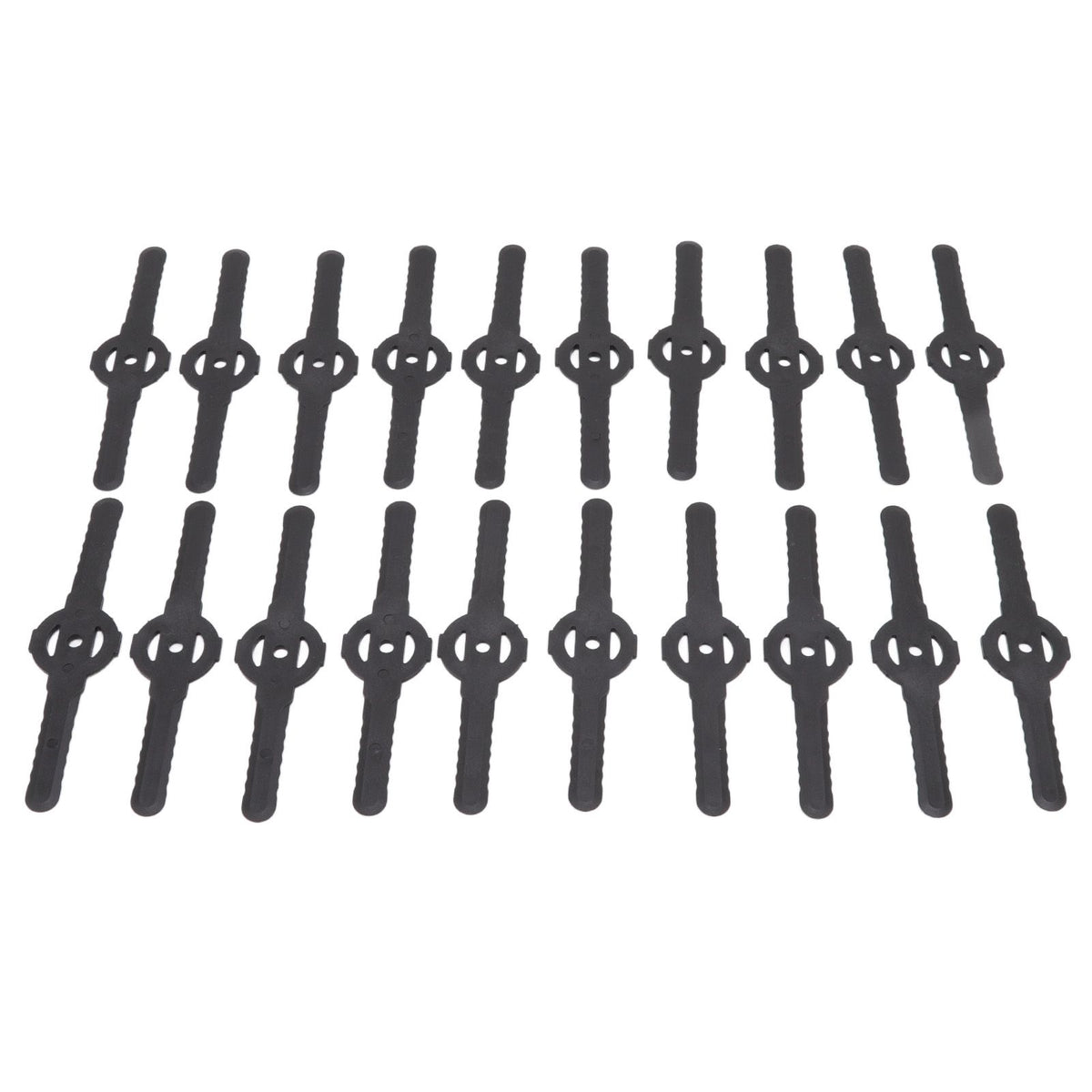 20Pcs Plastic Lawn Mower Blades Garden Electric Grass Trimmer Long Blade Trimmer Accessories Black