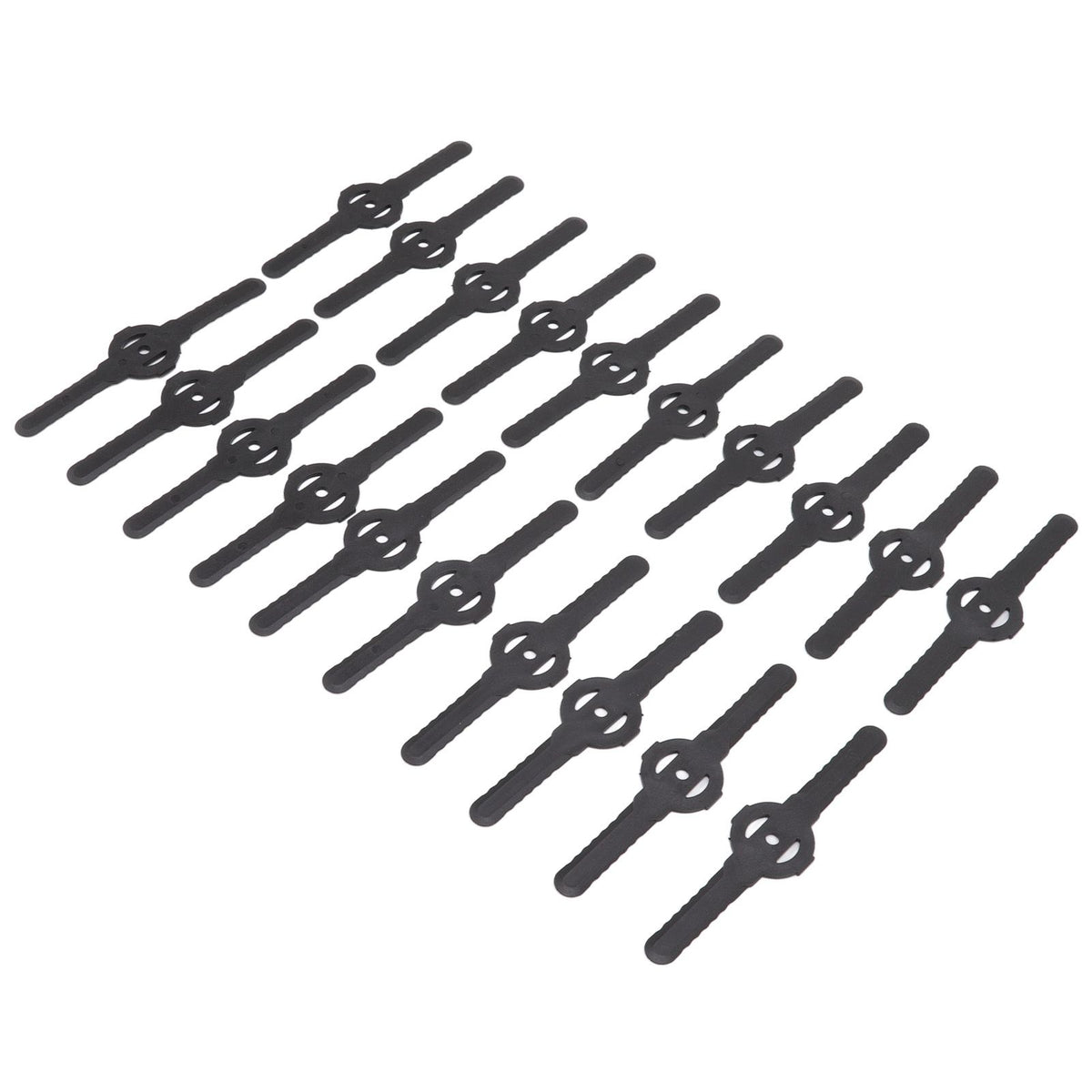 20Pcs Plastic Lawn Mower Blades Garden Electric Grass Trimmer Long Blade Trimmer Accessories Black