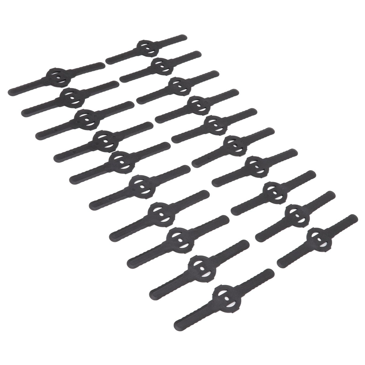 20Pcs Plastic Lawn Mower Blades Garden Electric Grass Trimmer Long Blade Trimmer Accessories Black