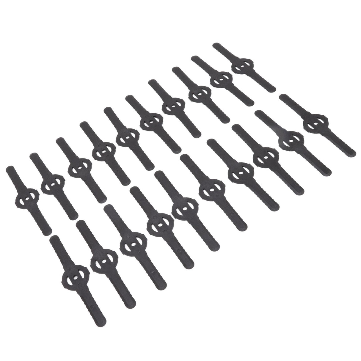 20Pcs Plastic Lawn Mower Blades Garden Electric Grass Trimmer Long Blade Trimmer Accessories Black
