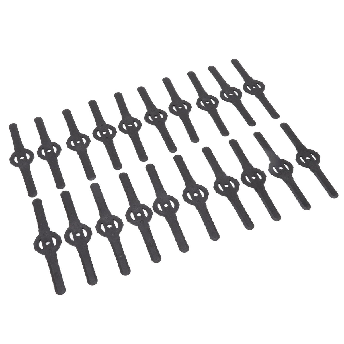 20Pcs Plastic Lawn Mower Blades Garden Electric Grass Trimmer Long Blade Trimmer Accessories Black