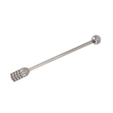 Honey Stick 15.5cm 304 Stainless Steel Fluted Design Easy Cleaning Honey Mixing Stick Coffee Stirrer Stirring Sticks - Side View