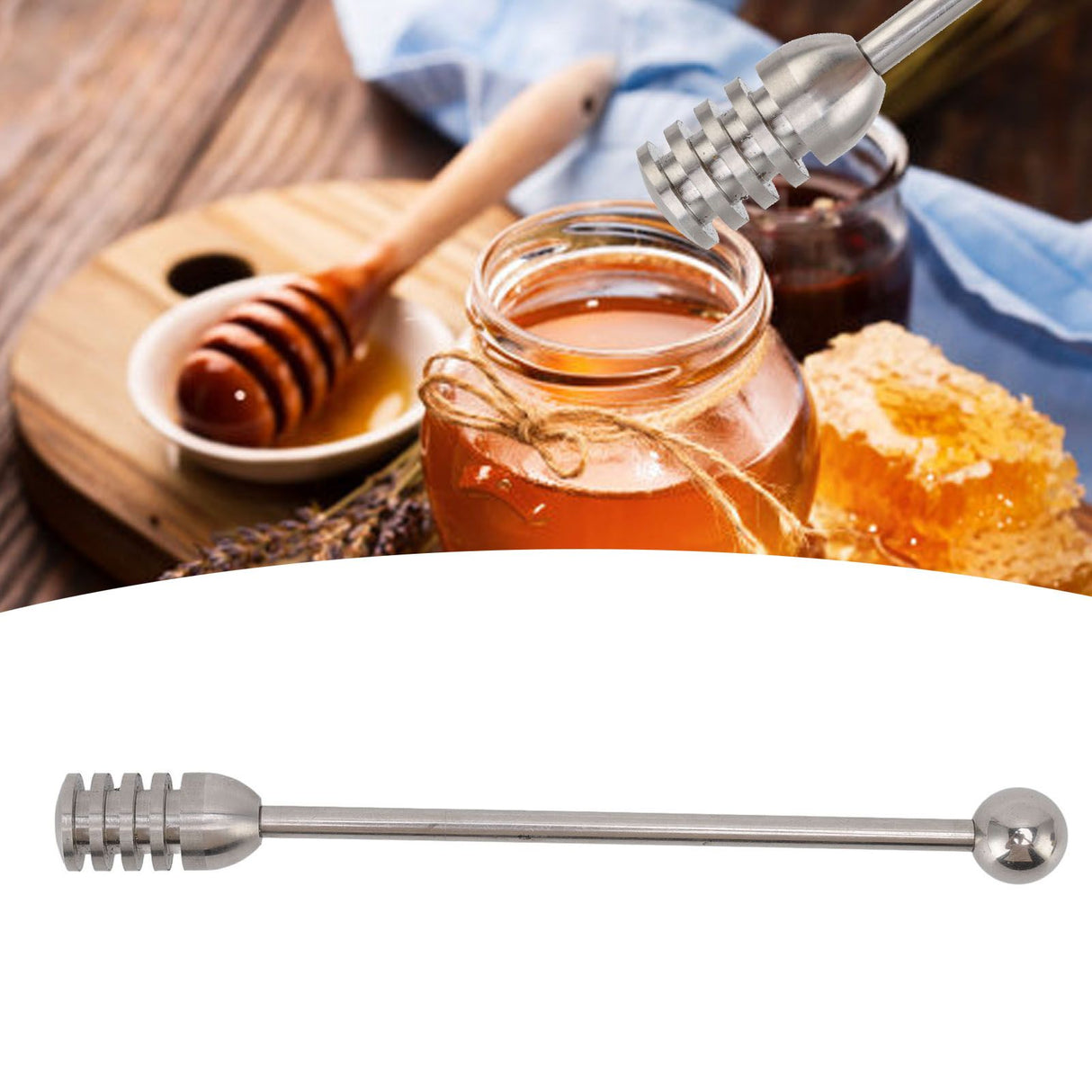 Honey Stick 15.5cm 304 Stainless Steel Fluted Design Easy Cleaning Honey Mixing Stick Coffee Stirrer Stirring Sticks