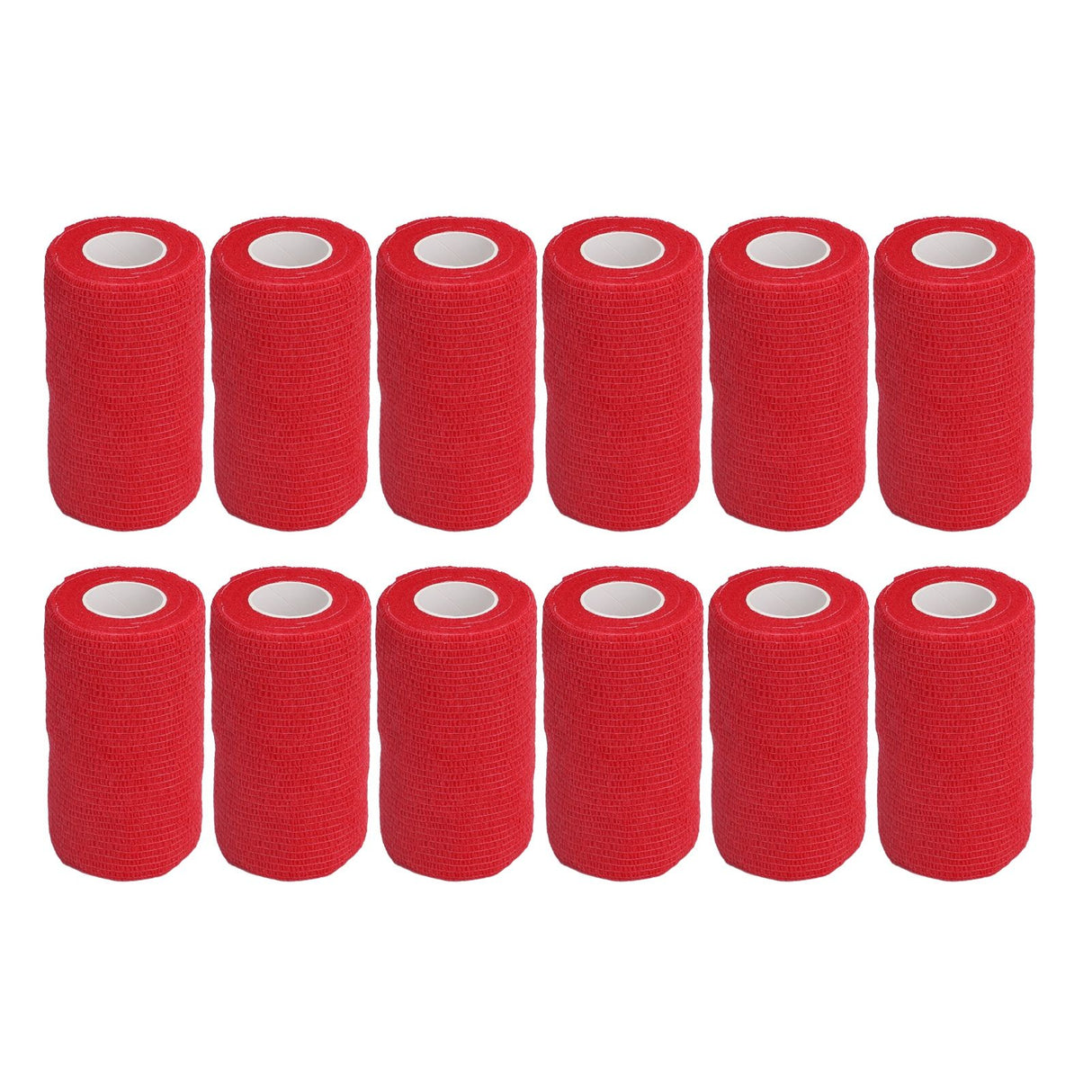12Pcs Bandage Wrap Natural Latex Elastic Self Adhesive Wrap for Cows Dogs Horses 10cm Red