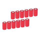 12Pcs Bandage Wrap Natural Latex Elastic Self Adhesive Wrap for Cows Dogs Horses 10cm Red