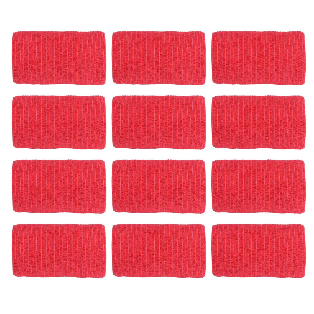 12Pcs Bandage Wrap Natural Latex Elastic Self Adhesive Wrap for Cows Dogs Horses 10cm Red