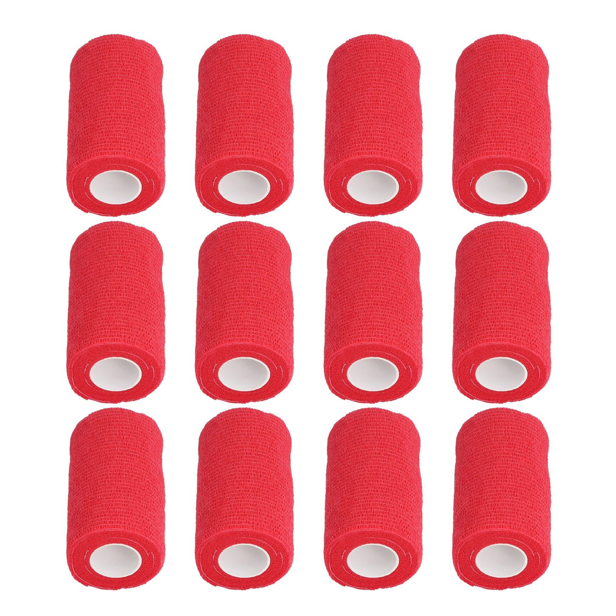 12Pcs Bandage Wrap Natural Latex Elastic Self Adhesive Wrap for Cows Dogs Horses 10cm Red