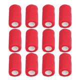 12Pcs Bandage Wrap Natural Latex Elastic Self Adhesive Wrap for Cows Dogs Horses 10cm Red - 45-Degree Angle