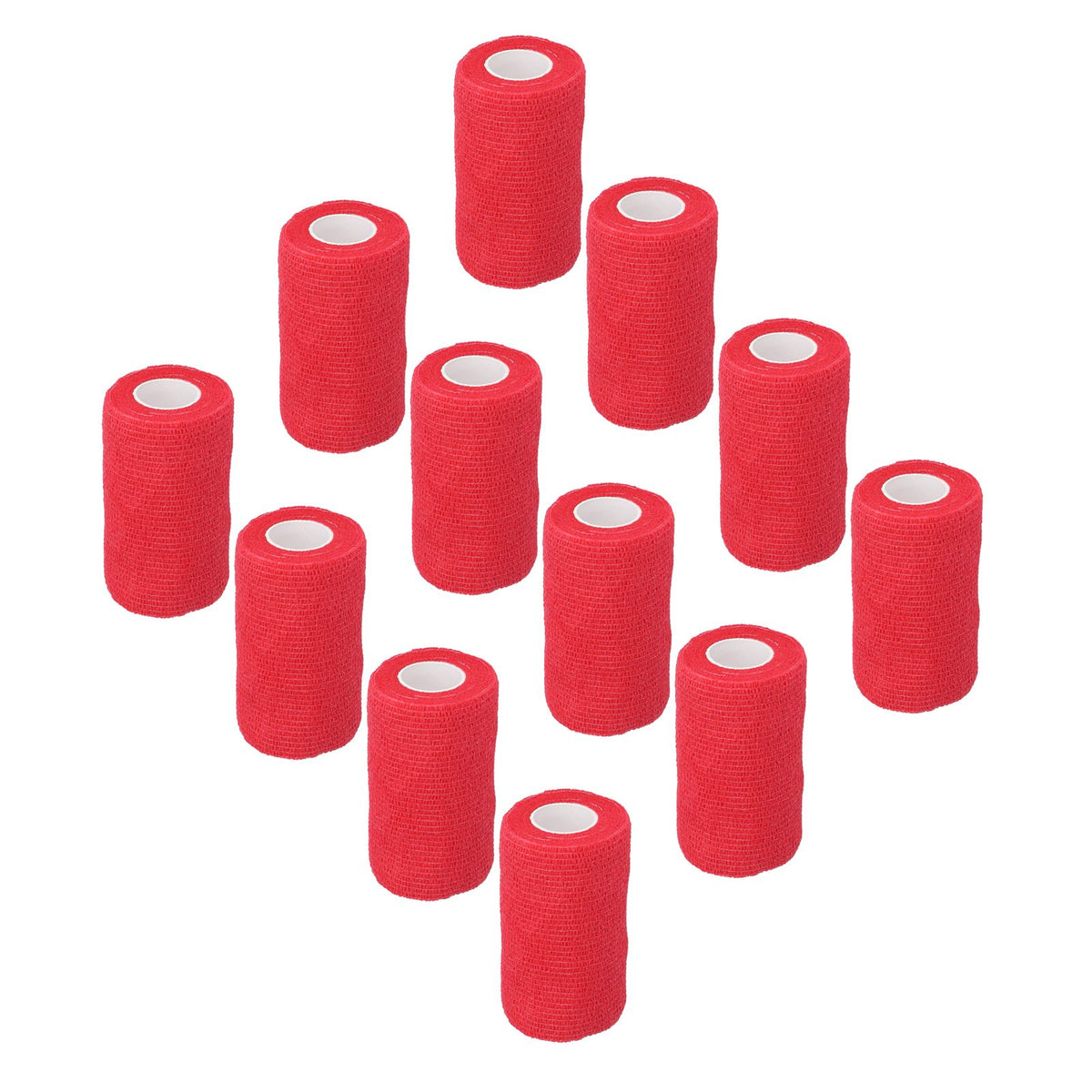 12Pcs Bandage Wrap Natural Latex Elastic Self Adhesive Wrap for Cows Dogs Horses 10cm Red