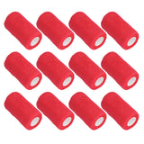 12Pcs Bandage Wrap Natural Latex Elastic Self Adhesive Wrap for Cows Dogs Horses 10cm Red - Close-Up Angle