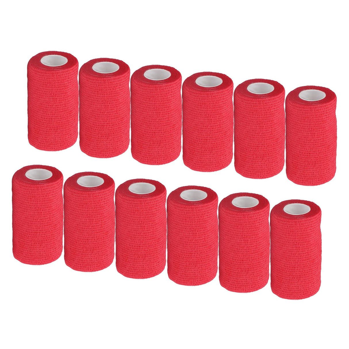 12Pcs Bandage Wrap Natural Latex Elastic Self Adhesive Wrap for Cows Dogs Horses 10cm Red