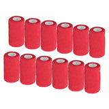 12Pcs Bandage Wrap Natural Latex Elastic Self Adhesive Wrap for Cows Dogs Horses 10cm Red