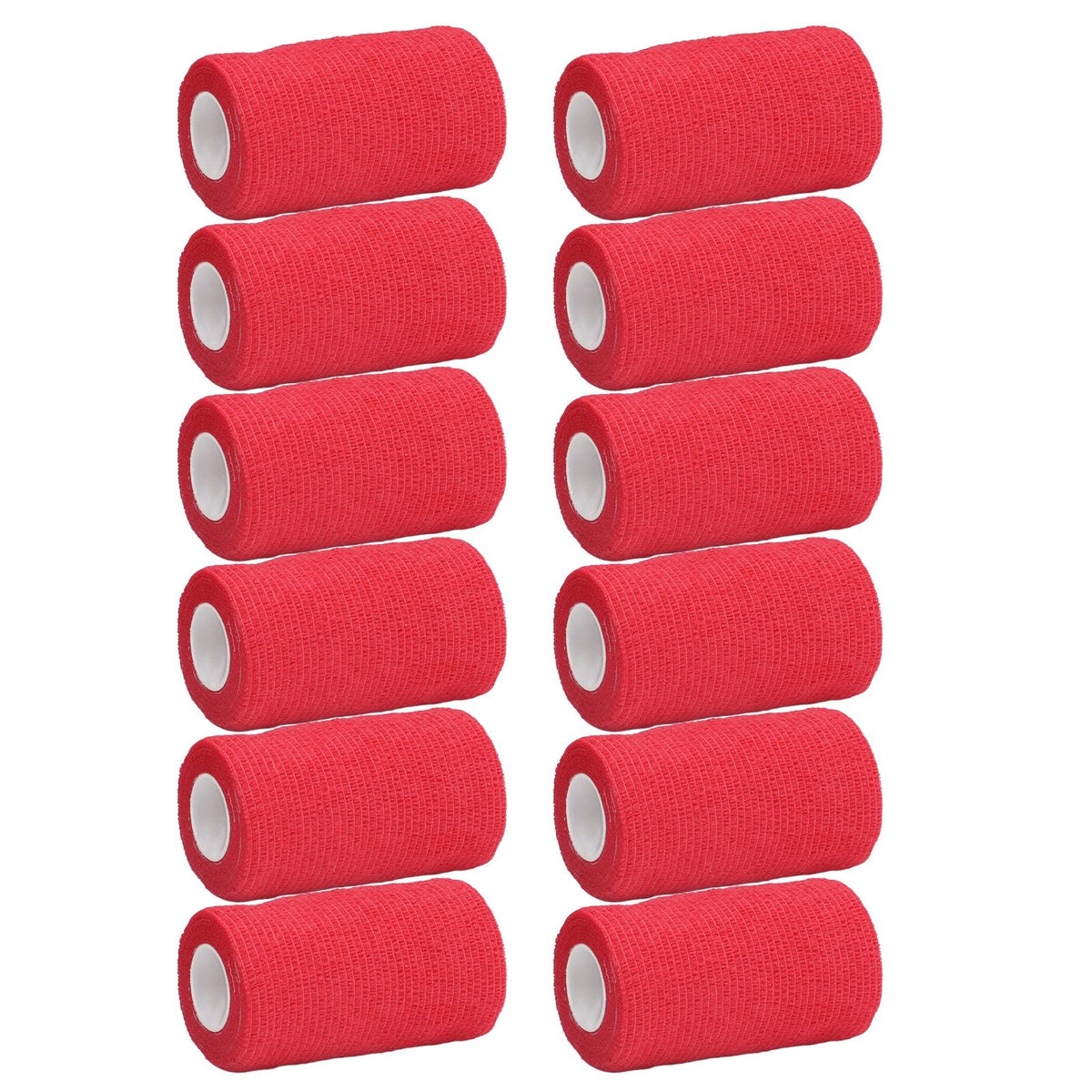 12Pcs Bandage Wrap Natural Latex Elastic Self Adhesive Wrap for Cows Dogs Horses 10cm Red