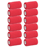 12Pcs Bandage Wrap Natural Latex Elastic Self Adhesive Wrap for Cows Dogs Horses 10cm Red