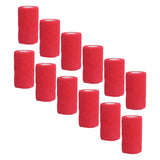 12Pcs Bandage Wrap Natural Latex Elastic Self Adhesive Wrap for Cows Dogs Horses 10cm Red - Extra Image