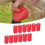 12Pcs Bandage Wrap Natural Latex Elastic Self Adhesive Wrap for Cows Dogs Horses 10cm Red - Extra Image