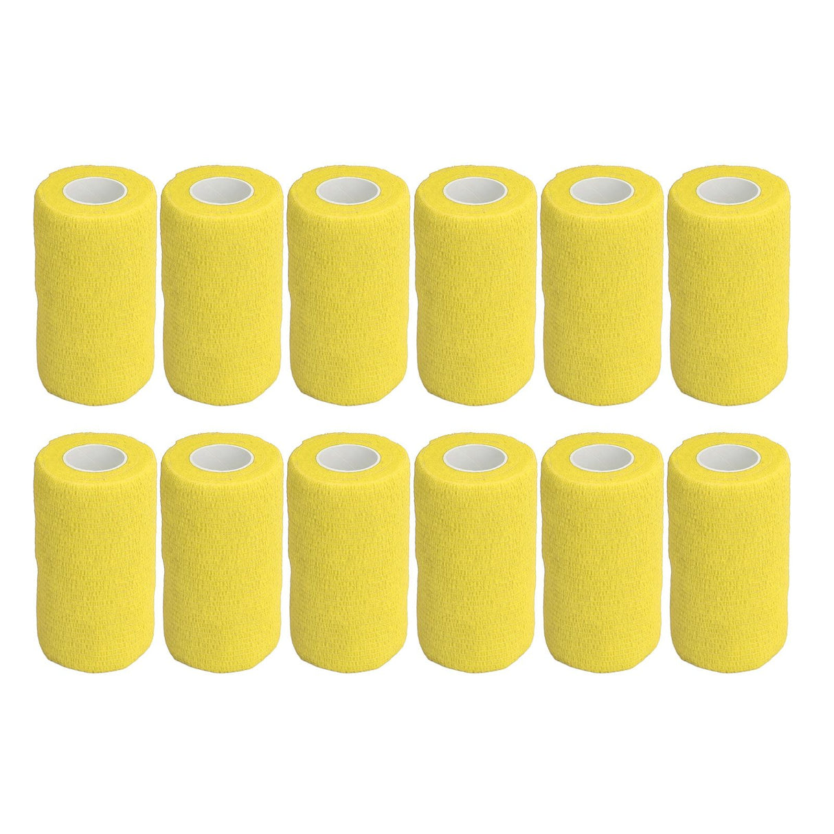 12Pcs Bandage Wrap Natural Latex Elastic Self Adhesive Wrap for Cows Dogs Horses 10cm Yellow
