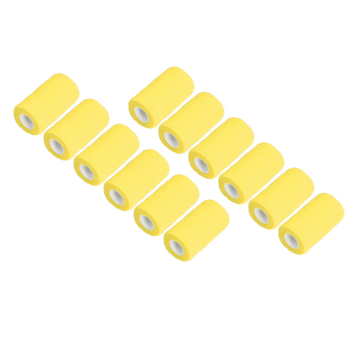 12Pcs Bandage Wrap Natural Latex Elastic Self Adhesive Wrap for Cows Dogs Horses 10cm Yellow