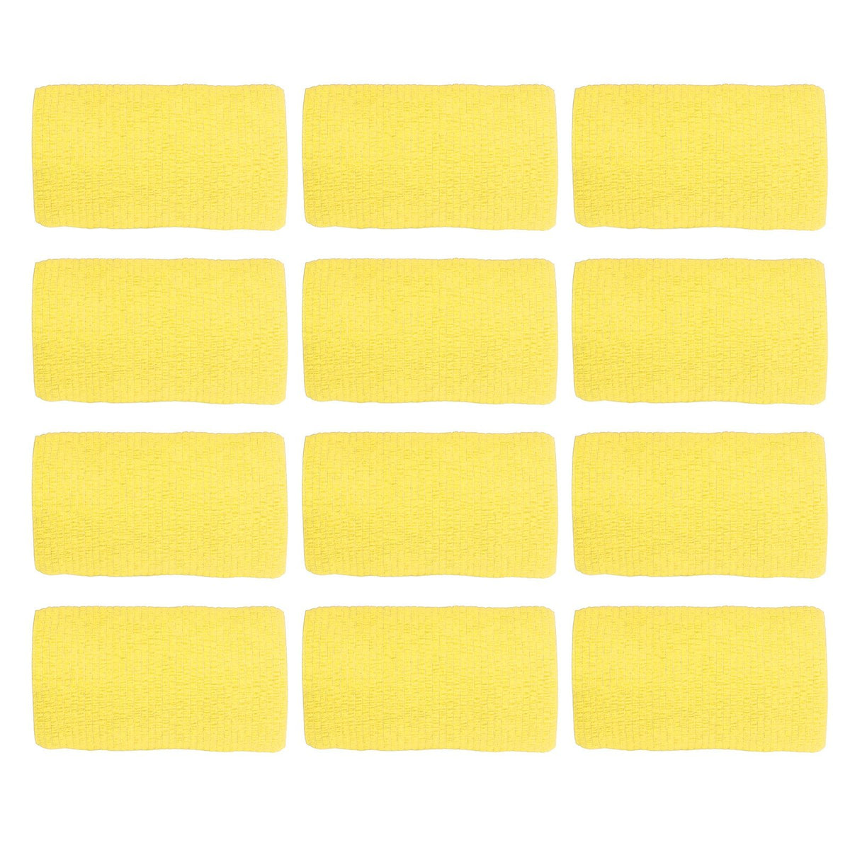 12Pcs Bandage Wrap Natural Latex Elastic Self Adhesive Wrap for Cows Dogs Horses 10cm Yellow