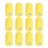 12Pcs Bandage Wrap Natural Latex Elastic Self Adhesive Wrap for Cows Dogs Horses 10cm Yellow