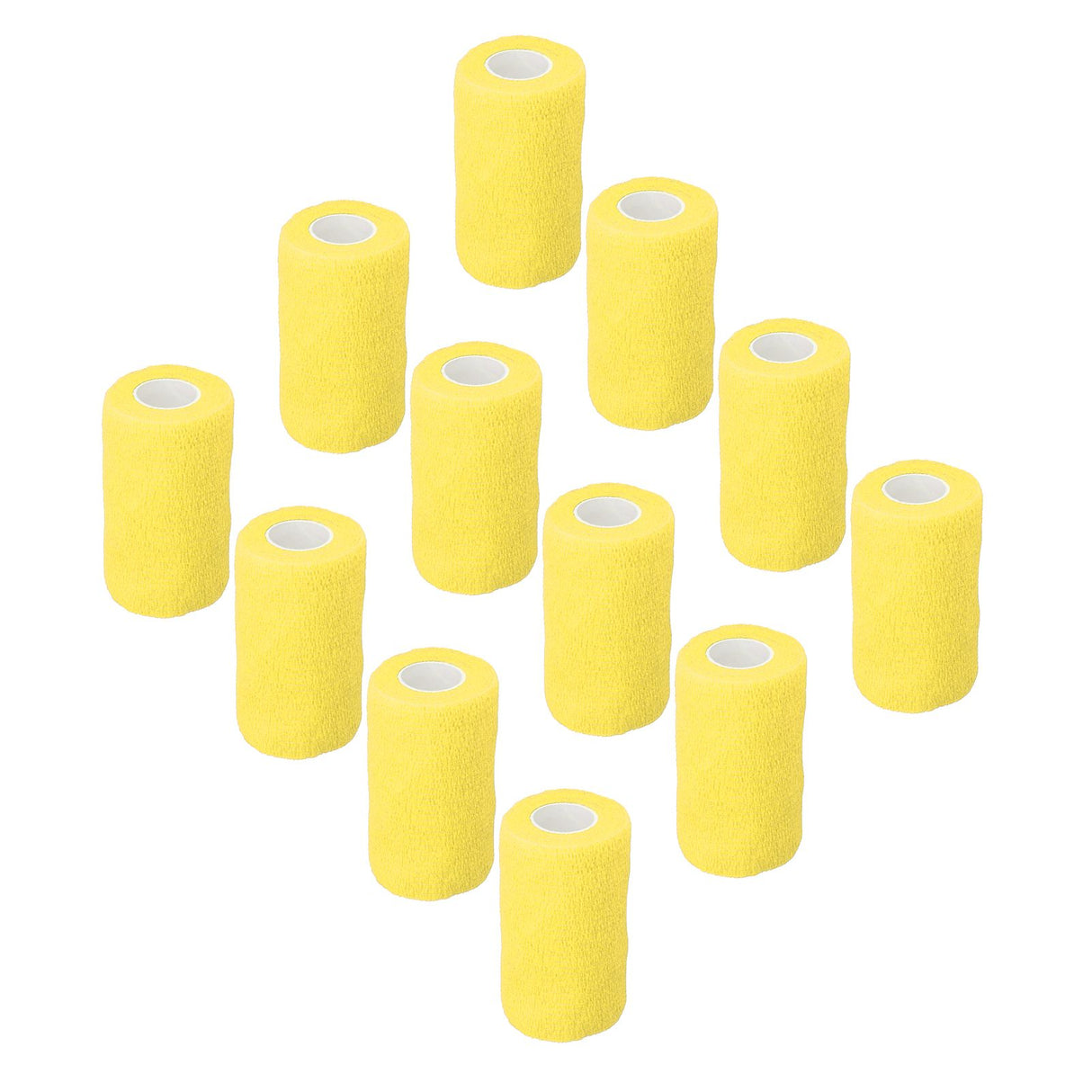 12Pcs Bandage Wrap Natural Latex Elastic Self Adhesive Wrap for Cows Dogs Horses 10cm Yellow