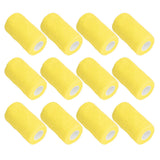 12Pcs Bandage Wrap Natural Latex Elastic Self Adhesive Wrap for Cows Dogs Horses 10cm Yellow