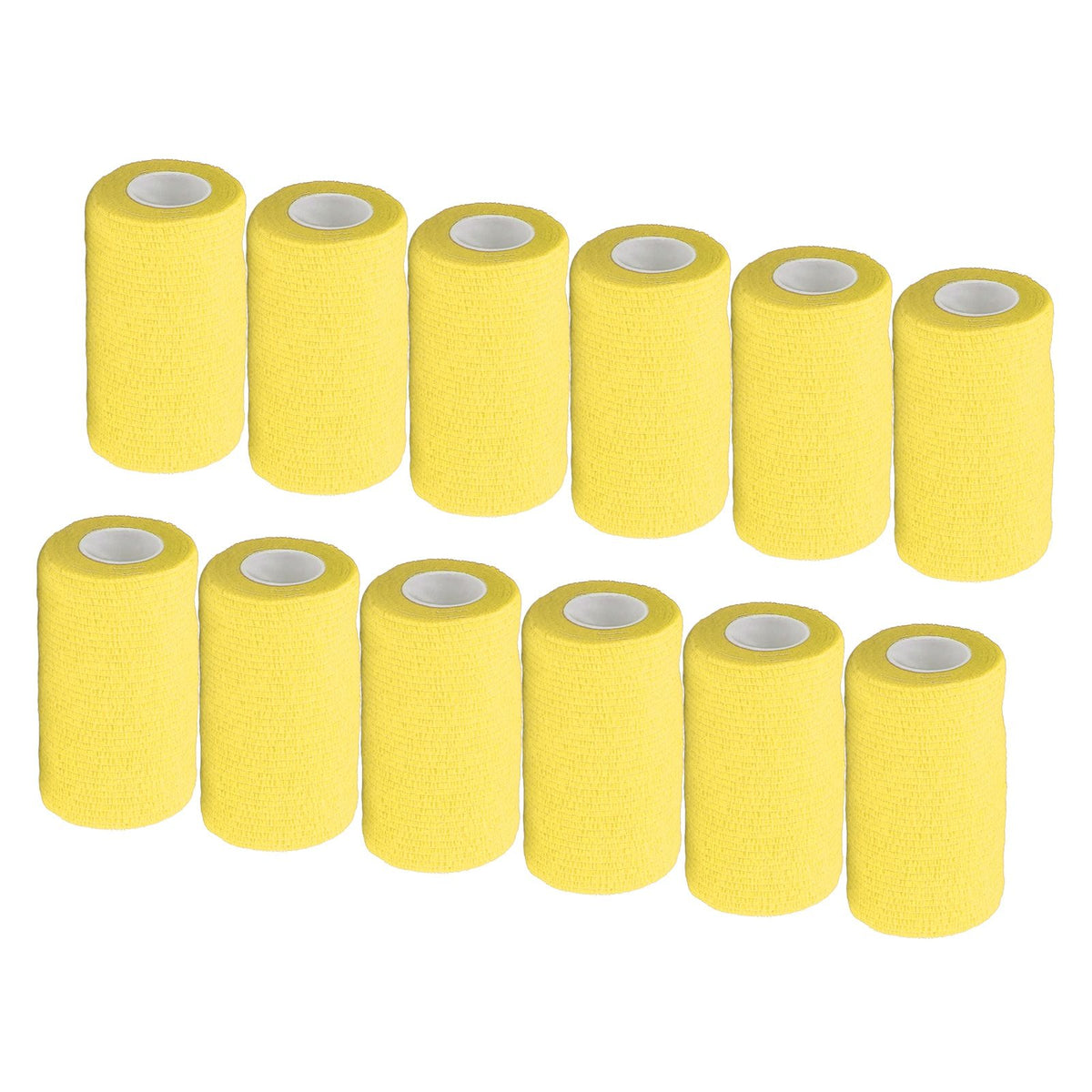 12Pcs Bandage Wrap Natural Latex Elastic Self Adhesive Wrap for Cows Dogs Horses 10cm Yellow
