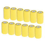 12Pcs Bandage Wrap Natural Latex Elastic Self Adhesive Wrap for Cows Dogs Horses 10cm Yellow