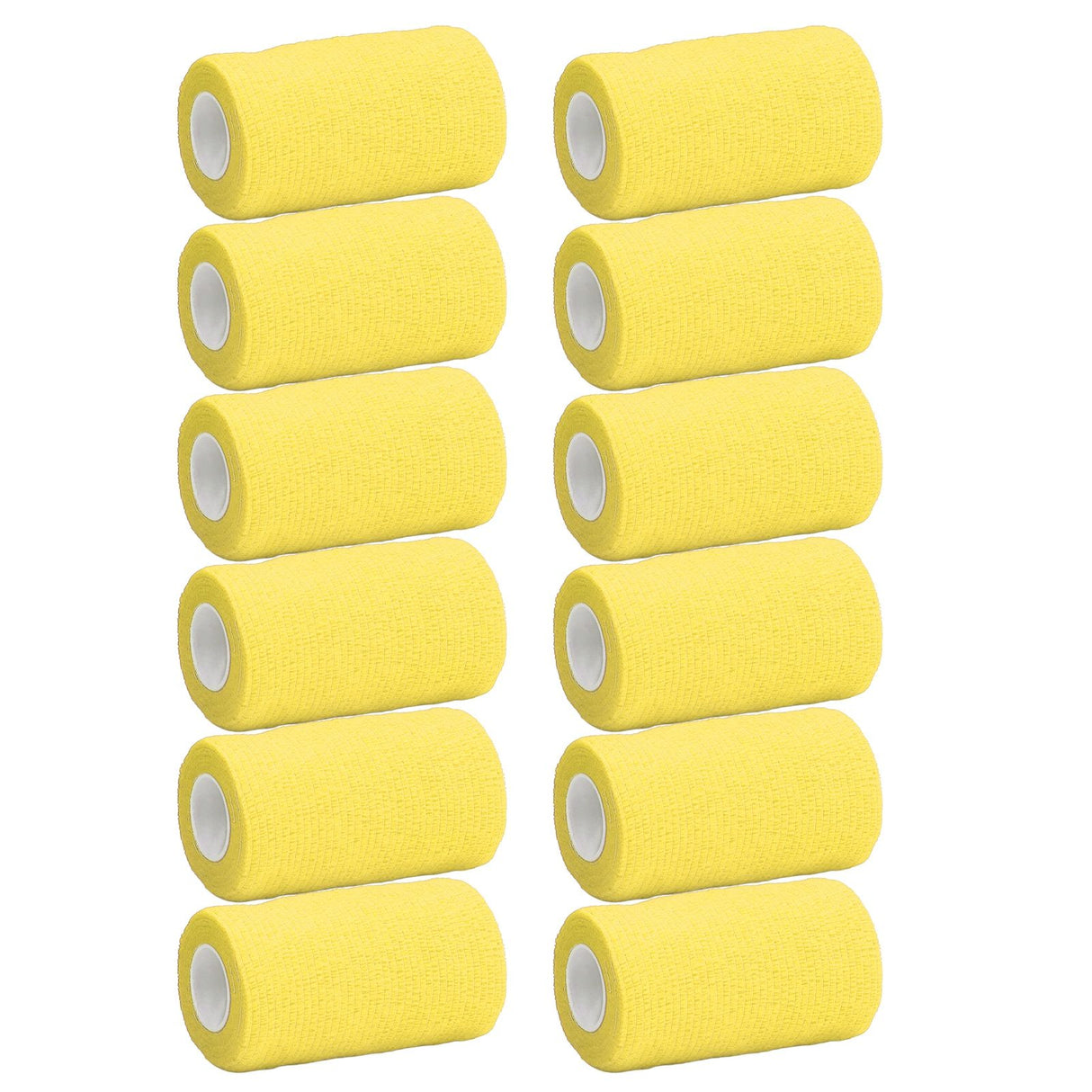 12Pcs Bandage Wrap Natural Latex Elastic Self Adhesive Wrap for Cows Dogs Horses 10cm Yellow