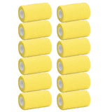 12Pcs Bandage Wrap Natural Latex Elastic Self Adhesive Wrap for Cows Dogs Horses 10cm Yellow