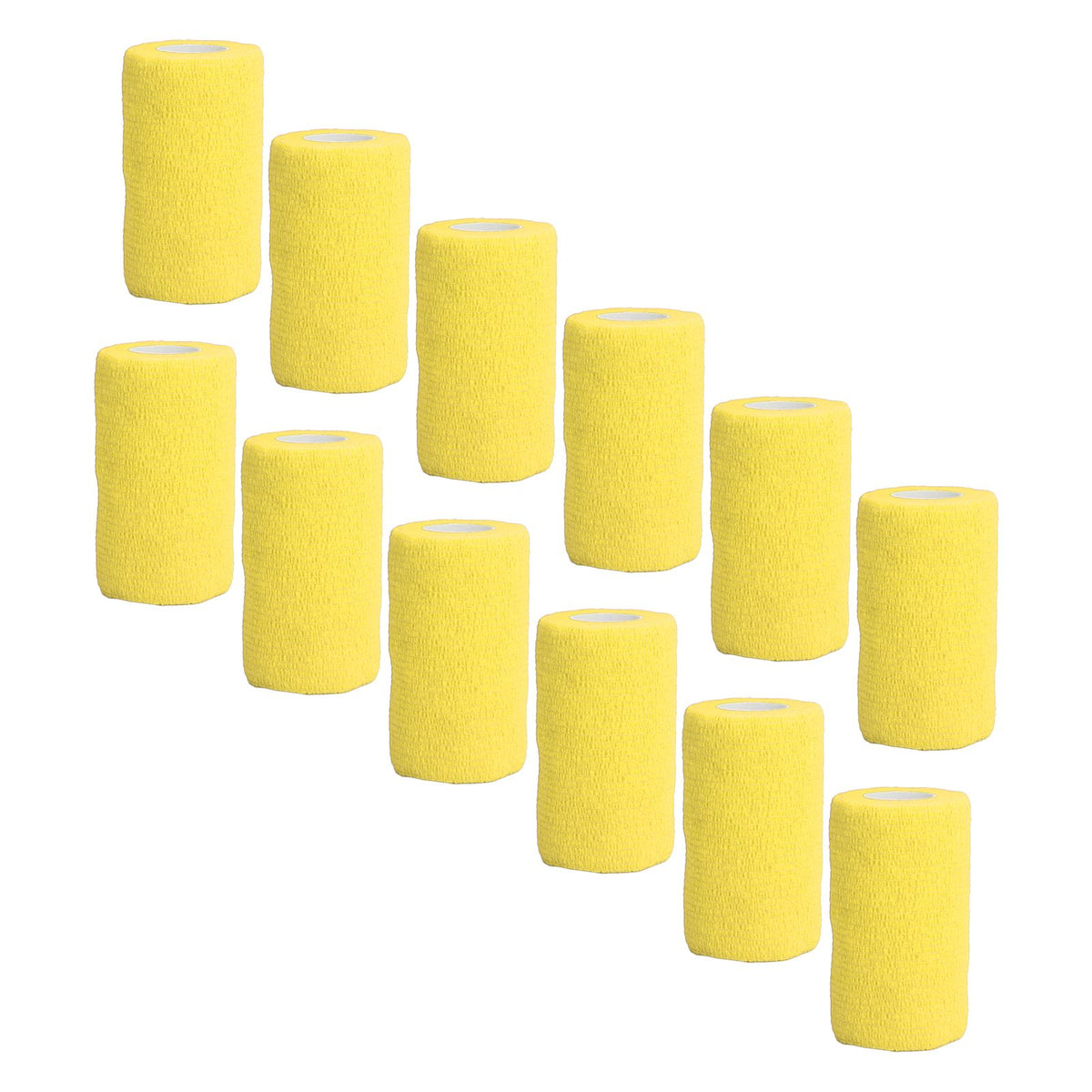 12Pcs Bandage Wrap Natural Latex Elastic Self Adhesive Wrap for Cows Dogs Horses 10cm Yellow