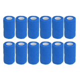 12Pcs Bandage Wrap Natural Latex Elastic Self Adhesive Wrap for Cows Dogs Horses 10cm Blue