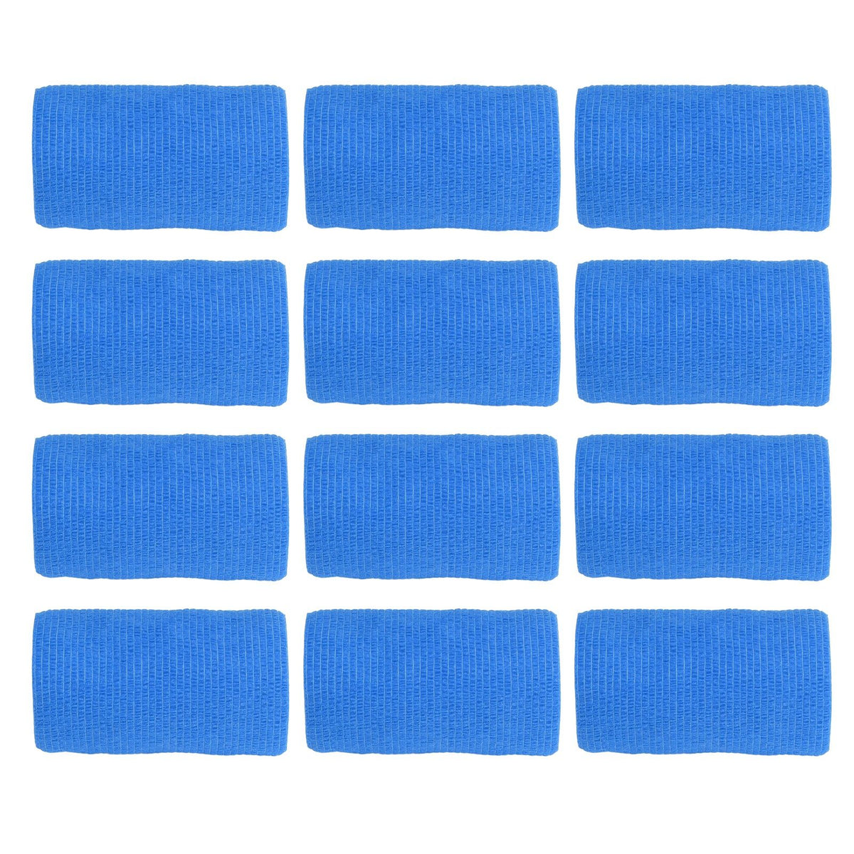 12Pcs Bandage Wrap Natural Latex Elastic Self Adhesive Wrap for Cows Dogs Horses 10cm Blue