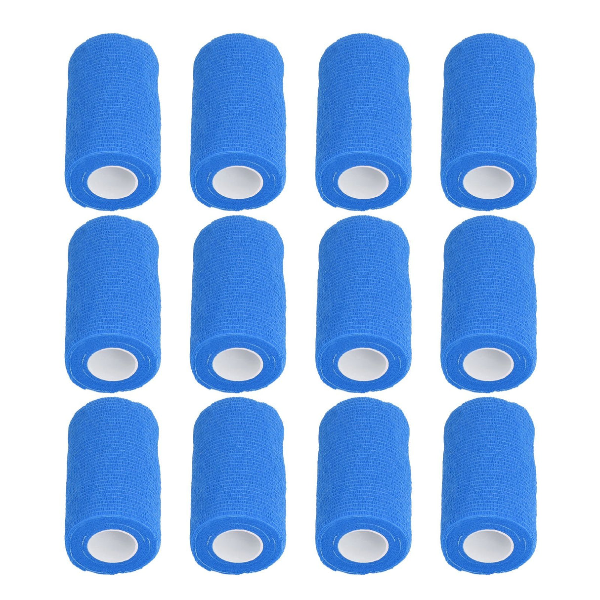 12Pcs Bandage Wrap Natural Latex Elastic Self Adhesive Wrap for Cows Dogs Horses 10cm Blue
