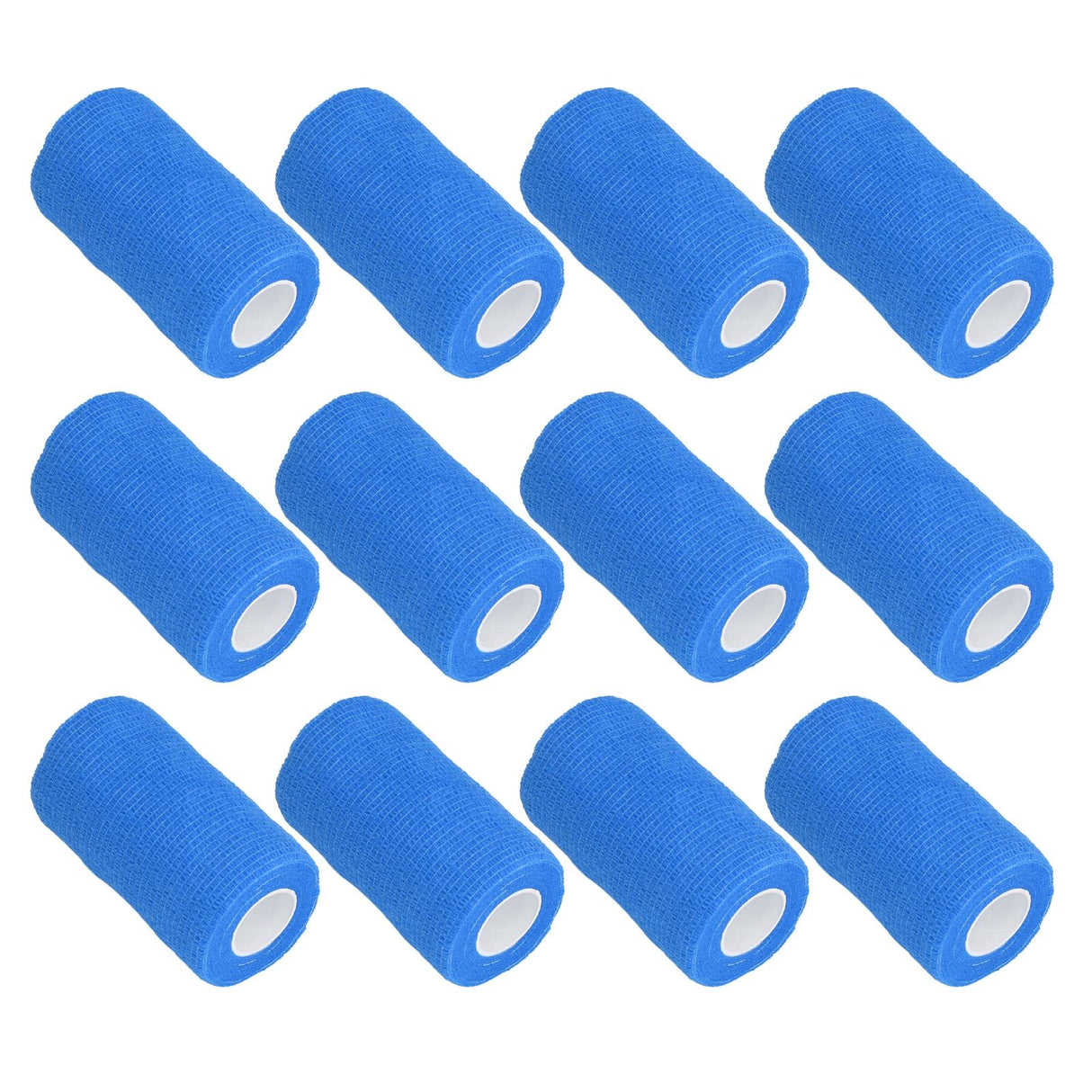 12Pcs Bandage Wrap Natural Latex Elastic Self Adhesive Wrap for Cows Dogs Horses 10cm Blue