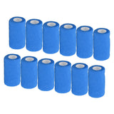 12Pcs Bandage Wrap Natural Latex Elastic Self Adhesive Wrap for Cows Dogs Horses 10cm Blue - Low Angle