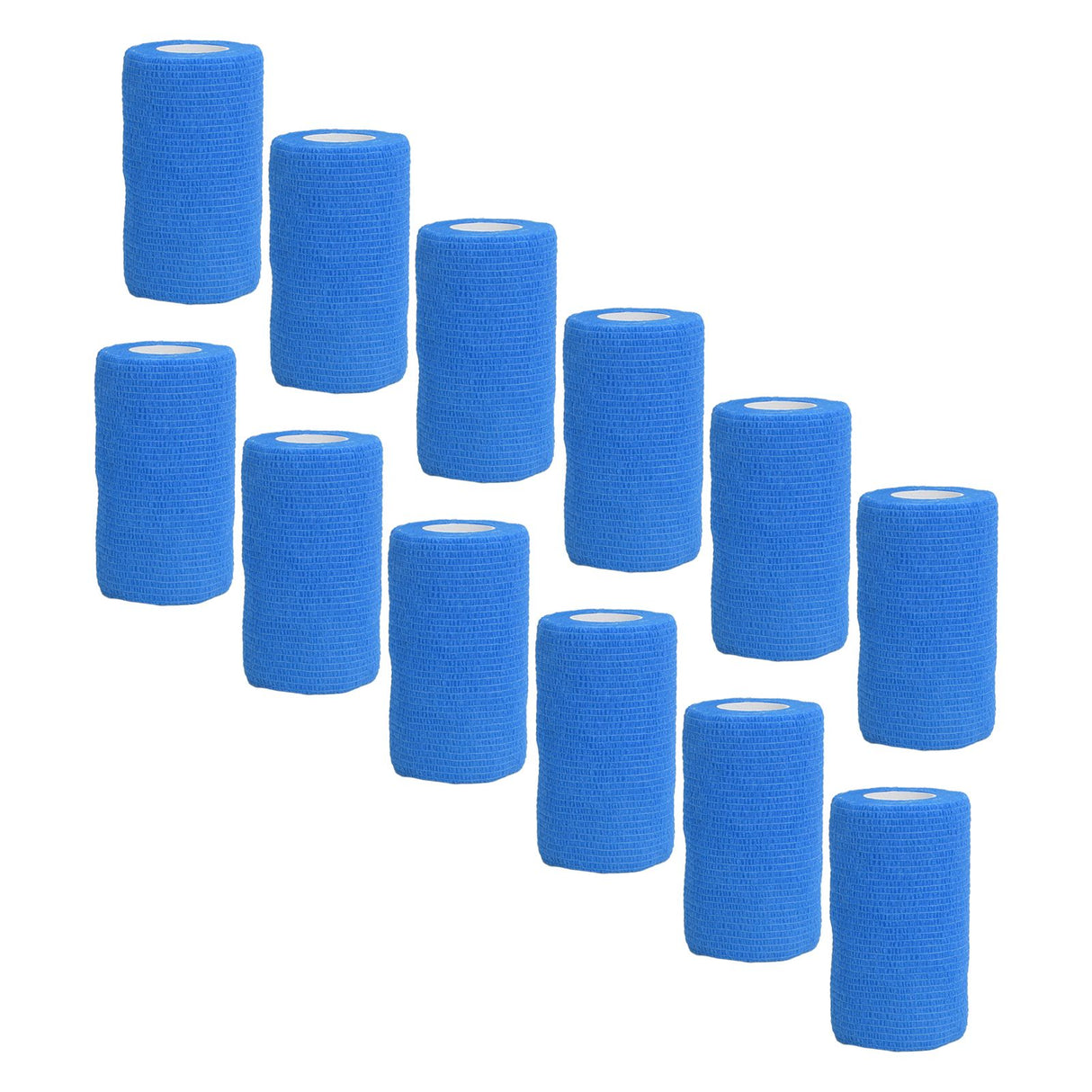 12Pcs Bandage Wrap Natural Latex Elastic Self Adhesive Wrap for Cows Dogs Horses 10cm Blue