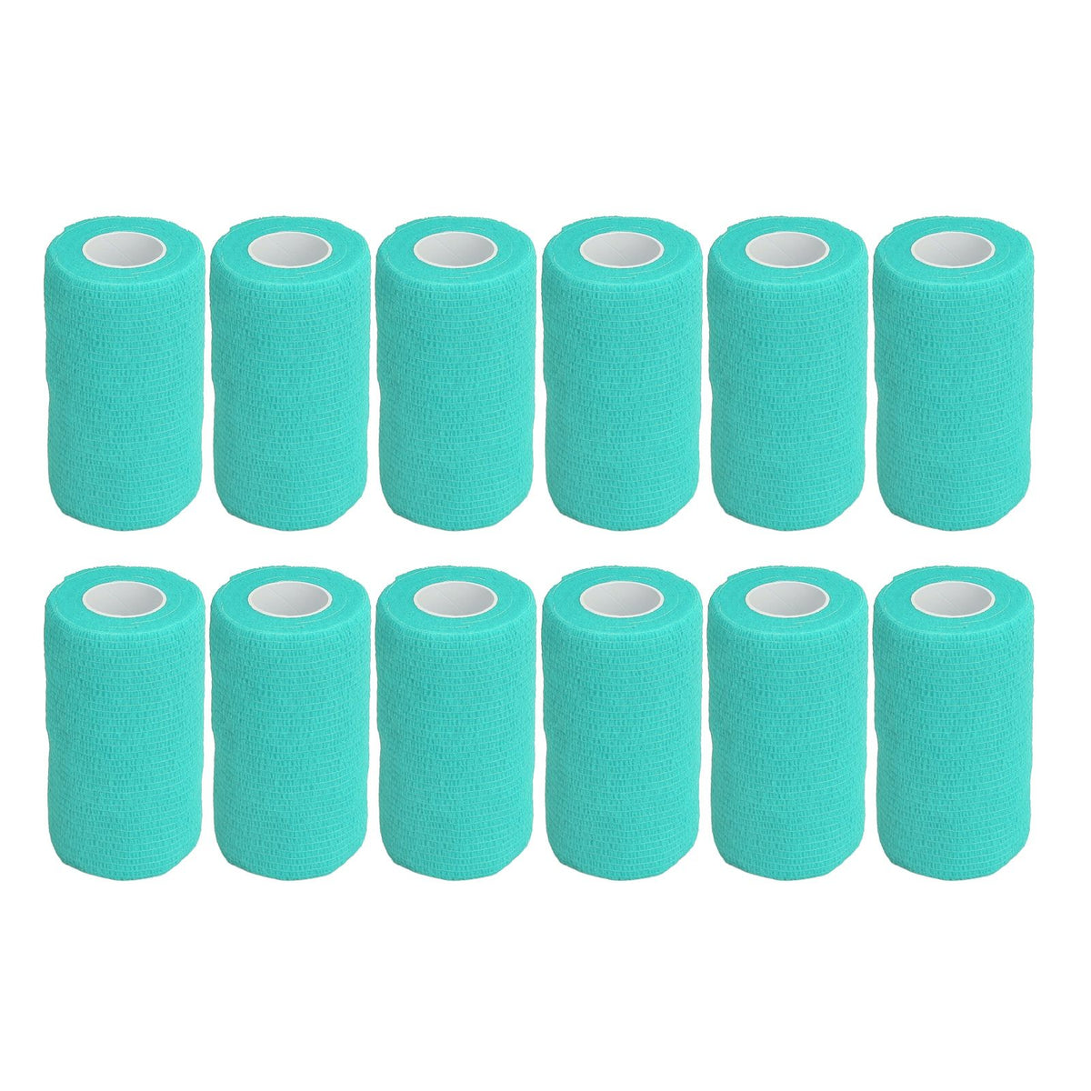 12Pcs Bandage Wrap Natural Latex Elastic Self Adhesive Wrap for Cows Dogs Horses 10cm Cyan