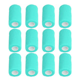 12Pcs Bandage Wrap Natural Latex Elastic Self Adhesive Wrap for Cows Dogs Horses 10cm Cyan