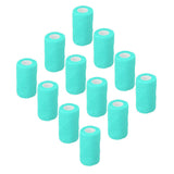 12Pcs Bandage Wrap Natural Latex Elastic Self Adhesive Wrap for Cows Dogs Horses 10cm Cyan