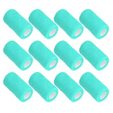 12Pcs Bandage Wrap Natural Latex Elastic Self Adhesive Wrap for Cows Dogs Horses 10cm Cyan