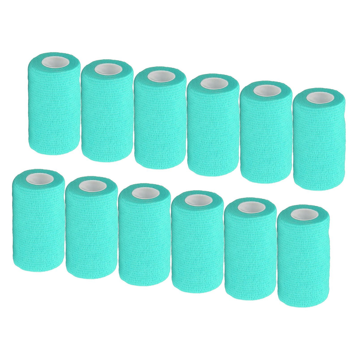12Pcs Bandage Wrap Natural Latex Elastic Self Adhesive Wrap for Cows Dogs Horses 10cm Cyan