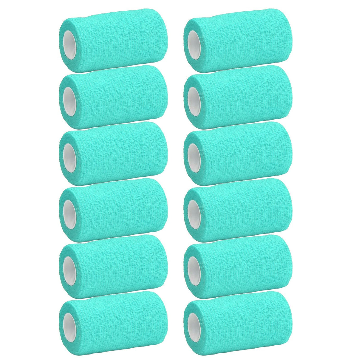 12Pcs Bandage Wrap Natural Latex Elastic Self Adhesive Wrap for Cows Dogs Horses 10cm Cyan