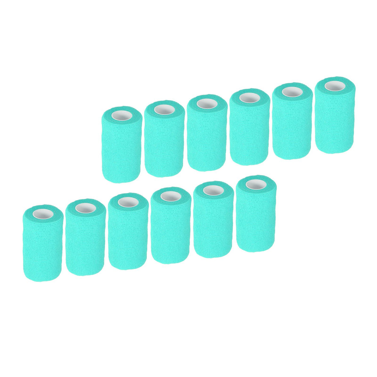 12Pcs Bandage Wrap Natural Latex Elastic Self Adhesive Wrap for Cows Dogs Horses 10cm Cyan