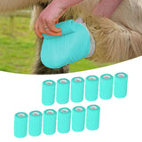 12Pcs Bandage Wrap Natural Latex Elastic Self Adhesive Wrap for Cows Dogs Horses 10cm Cyan