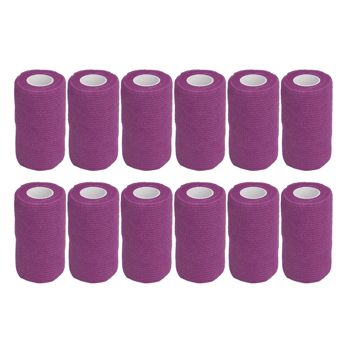 12Pcs Bandage Wrap Natural Latex Elastic Self Adhesive Wrap for Cows Dogs Horses 10cm Purple